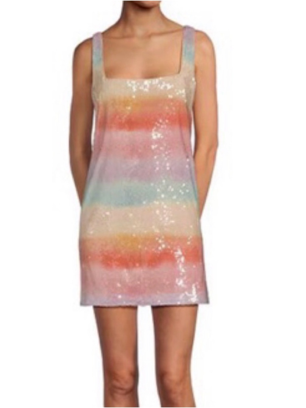 Gianni Bini Pale Blush Sequin Strap Dress